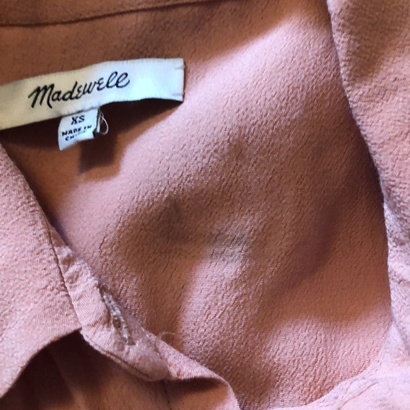 Madewell peach button-down cap-sleeve shirt - Picture 8 of 10